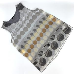 Initiatives Polka Dots and Striped Sleeveless Layered Top, Large